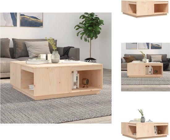 vidaXL Salontafel 100x101x40,5 cm massief grenenhout