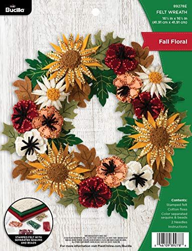 Bucilla Vilt Applique Krans Kit - Floral Fall - 16.5" x 16.5"