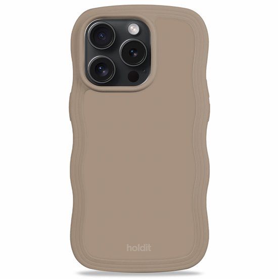 Holdit Wavy Case geschikt voor Apple iPhone 15 Pro - Mocha Brown