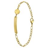 Lucardi Kinder Stalen goldplated plaatarmband met voetbal