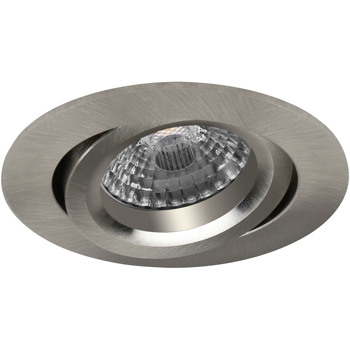 BES LED Spot Armatuur GU10 - Pragmi Aerony Pro - Inbouw Rond - Mat Nikkel - Aluminium - Kantelbaar - Ø82mm