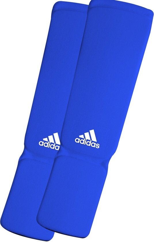 Adidas elastische scheen/wreefbeschermers blauw XXS