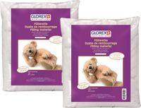 Glorex Hobby vulmateriaal - 2x - polyester - 1 kilo gram voor knuffels/kussens - wit - donzig