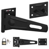 KOTARBAU® grendel 150x45 mm avec cadenas, acier thermolaqué, noir