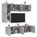 Maison Exclusive - Unités murales TV 5 pcs gris béton bois d'ingénierie