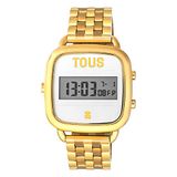 TOUS Digitaal horloge met armband van staal, IP verguld, D-logo, Meerkleurig, Armband