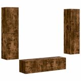 vidaXL Tv-meubelset 6-delig Rook Eiken Bewerkt Hout