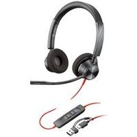HP Poly Blackwire 3320 - Blackwire 3300 series - headset - op oor - met bekabeling - USB-C - zwart - UC-gecertificeerd, gecertificeerd voor Microsoft Teams