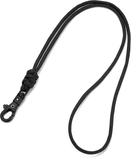 LGT JWLS Lookinggoodtoday Paracord Telefoonkoord Sleutelkoord Zwart met Musketon