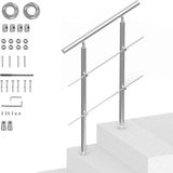 Vevor Railing RVS Trapleuning Leuning 2 Dwarsbalken 800x104x1060mm