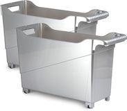 Plasticforte Trolley - 2 stuks - Zilverkleurig - Kunststof - L45 x B17 x H29 cm