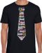 Bellatio Decorations T-shirt voor heren - cassettebandje stropdas - zwart - muziek fan - Maat XL
