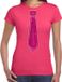Bellatio Decorations Verkleed shirt dames - stropdas glitter roze - roze - carnaval - foute party M