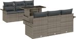 vidaXL Salon de jardin 7 pièces Gris Polyrattan