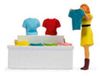 Noch Kleding Verkoop Tafel + 1 Figuur Tiny-Scenes
