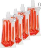 Merkloos / Sans marque 8x Drinkfles / waterfles bidon Opvouwbaar - rood - navulbaar - met koelelement - 400 ml - festival/outdoor
