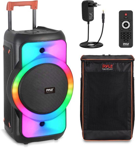 Pyle Bluetooth Party Speaker – 160 Watt - Krachtige Draagbare Speaker met True Wireless Stereo - Inclusief Draagtas