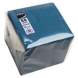 PRONAPPE - 50 Cocktailservetten 20x20cm - Microreliëf Papier - 2-laags Watten - Pacific Blue