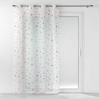 Glasgordijn 140 cm x 280 cm Stars & Hearts - Wit - Polyester - Ringen - Kinderen