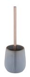 Sirmione WC-garnituur Mod. Sirmione vrijstaand keramiek roestvrij staal toiletborstel badkamer set deco gris cuivre cilinder 10,5 x 40 cm noir
