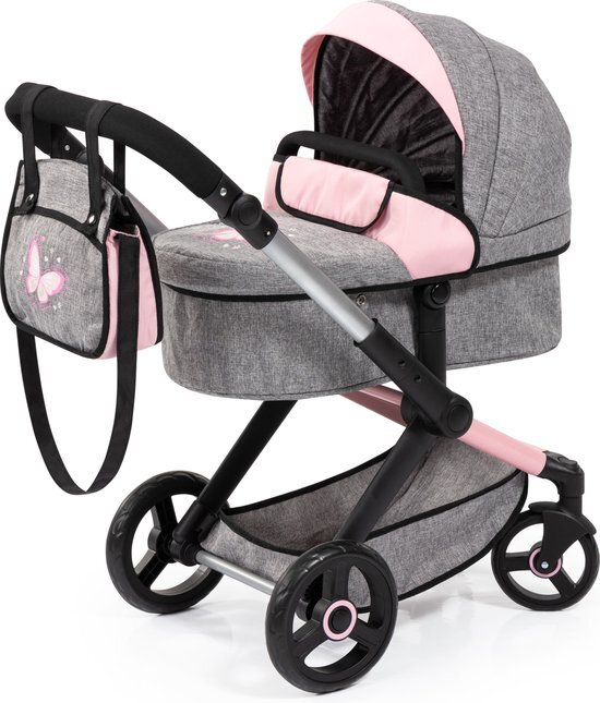 Bayer Design Combi Poppenwagen Xeo Grijs/Roze