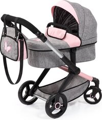 Bayer Design Combi Poppenwagen Xeo, tas, jeans-grijs, roze