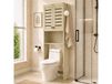 HOMCOM Armoire pour WC en chêne 67x31,5x190cm Double porte persienne