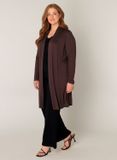 BASE LEVEL CURVY Ayla Long Vest - Brown