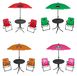 Ensemble de camping pour enfants - Chaise pliante - Table - Parasol - Rouge - 4 pièces