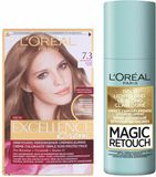 L'Oréal Paris L'Oréal Excellence Creme Haarverf 7.3 Goudblond + Magic Retouch Uitgroeispray Blond 75 ml Pakket