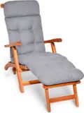 Beautissu Deckchair Kussen 200x50x8 cm Licht Grijs