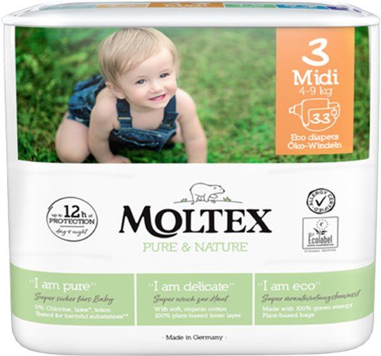 Moltex Nature Babyluiers Midi (4-9 kg) - 33 stuks