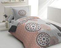 Home Linge Passion Beddengoedset, 2-delig, 100% katoen, 57 draden/cm², 1 persoon, 140 x 200 cm, Yucatan, grijs en oudroze