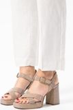 Manfield Dames Gouden Sandalen met Hak Maat 37