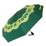 Fisura Originele "I'm Not a Tourist" groene paraplu voor dames