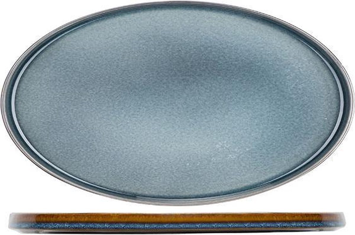 Cosy&Trendy QUINTANA BLUE DINNER PLATE 35,5X23,5CMOVAL