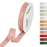 Halbach Seidenbänder 295 Cadeaulint Kerstmis, polyester, roze, 15 mm x 18 m