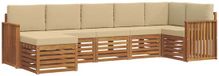 vidaXL Hoek loungeset 7 zitplaatsen Acacia hout Natuurlijk en beige