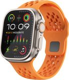 By Qubix - Ultimate Sport Edition bandje - Oranje - Siliconen - Geschikt voor Apple Watch 44 mm / 45 mm / 46 mm / 49 mm