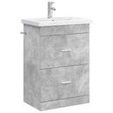 vidaXL Badkamermeubel Set Betongrijs 61 x 40 x 84,5 cm Bewerkt Hout