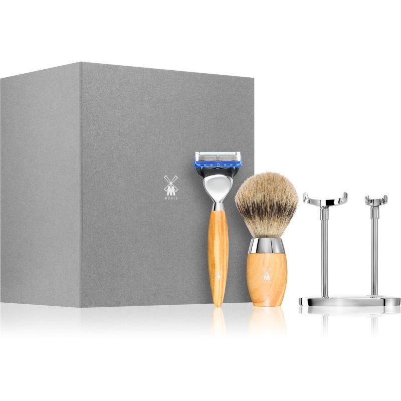 MÜHLE Kosmo Serie - Feines Dachshaar - kompatibel mit Gillette Fusion - Olivenholz