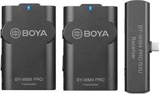 Boya BY-WM4 Pro-K6 Duo Lavalier Draadloze Microfoonset voor Android - Zwart