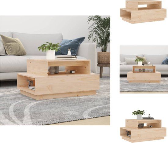 vidaXL Salontafel 80x55x40,5 cm massief grenenhout