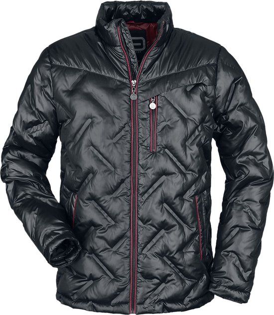 R.E.D. by EMP R.E.D. Rock-Engineered Design zwarte overgangsjas in gewatteerde look - Heren - S