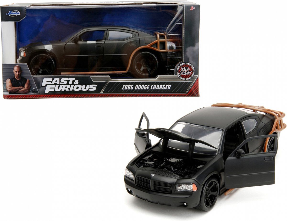 JADA Toys - Fast & Furious Dodge Charger Heist Car - 1:24 - Metaal - Speelgoedvoertuig - Zwart