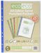 eco-eco A4 100% gerecycleerde gekleurde rug multi geperforeerde zakken glas helder, transparant poly portemonnee vel beschermer, 45 micron (Pack van 25), eco130, meerkleurig