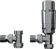 Rosani Classic universele radiator aansluitset haaks - chroom
