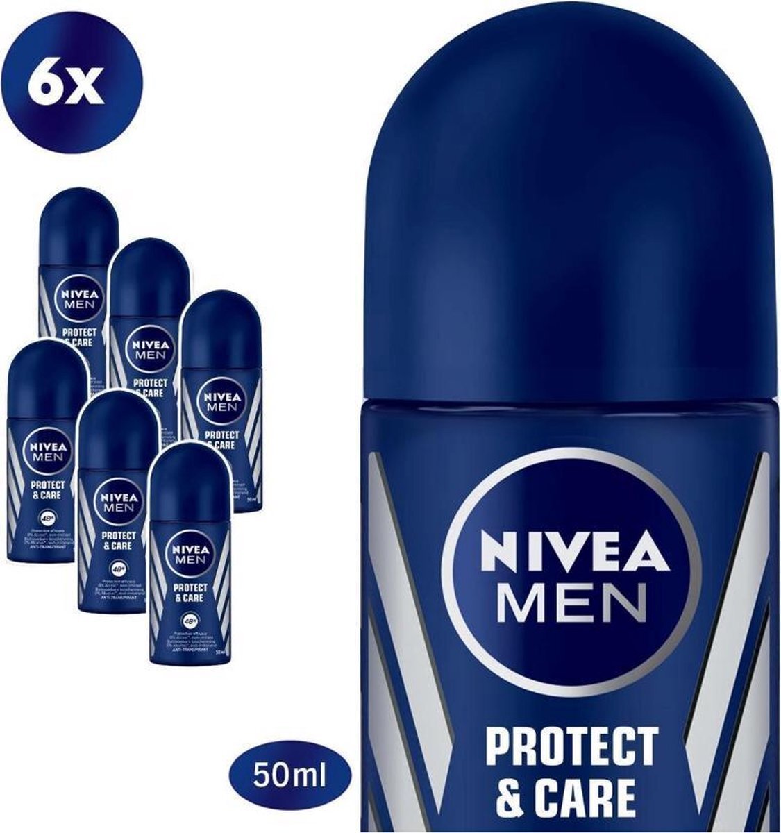 Nivea MEN Protect & Care Deodorant Roller - 6 x 50 ml - Voordeelverpakking