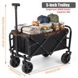 StarTech Opvouwbare campingwagen - Campingkar - 50 liter inhoud - 12,7 cm wielen - Duurzaam materiaal - Drankhouder