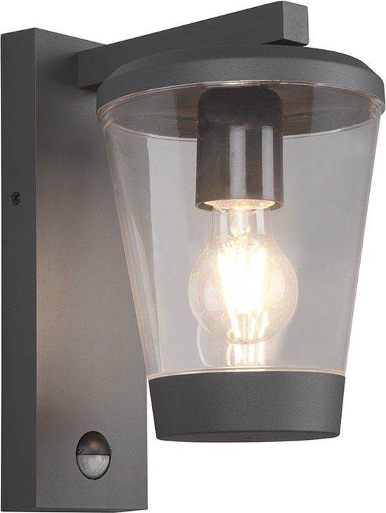 TRIO CAVADO - Wandlamp - Antraciet - Buiten - Rond - Met Bewegingssensor - IP44